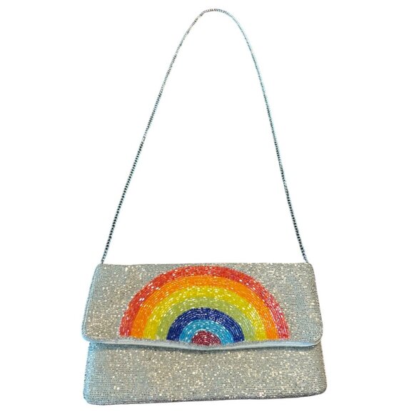 Shirdee Handbags - Rainbow Beaded Evening Clutch Bag with Chain Strap Purse Shirdee